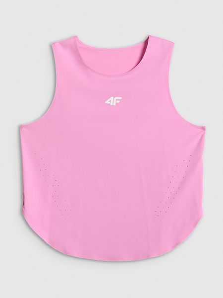 4F Top treningowy szybkoschnący damski - różowy XL. Czerwone topy 4f, s, bez wzorów, bez kołnierzyka, bez ramiączek. Za 119.99 zł.