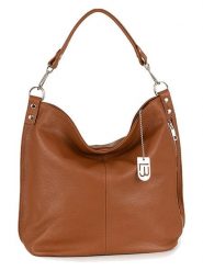 Lucca Baldi Skórzana torebka "Bolzano" w kolorze jasnobrązowym - 45 x 40 x 15 cm rozmiar: onesize. Brązowe torby na ramię Lucca Baldi, bez wzorów, z materiału, na ramię, bez dodatków. Za 304.99 zł.