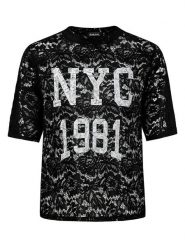 Sublevel Koszulka w kolorze czarnym rozmiar: M/L. Czarne bluzki Sublevel, l, bez wzorów, z koronki, bez kołnierzyka, bez ramiączek. Za 82.99 zł.