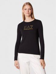 EA7 Emporio Armani Bluzka 8NTT51 TJDQZ 1200 Czarny Regular Fit. Czarne bluzki EA7 Emporio Armani, s, bez wzorów, z bawełny, bez kołnierzyka, bez ramiączek. Za 219.99 zł.