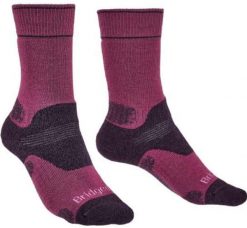 BRIDGEDALE Skarpety damskie HIKE MID MERINO E-L ( 41-43)-Oberżyna. Fioletowe skarpety Bridgedale, bez wzorów, z elastanu. Za 75.50 zł.