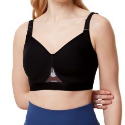 Stanik do biegania Gravity Lite z wysoki poziomem podtrzymywania. Czarne bielizna sportowa TRIACTION, bez wzorów, z elastanu. Za 275.50 zł.