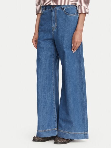 Weekend Max Mara Jeansy Vega 2625186021 Niebieski Wide Leg. Niebieskie jeansy Weekend Max Mara, bez wzorów. Za 839.99 zł.