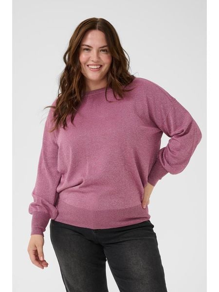 KAFFE curve Sweter w kolorze jagodowym rozmiar: L. Czerwone swetry KAFFE curve, l, bez wzorów, bez ramiączek. Za 70.24 zł.