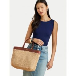 Torebka LAUREN RALPH LAUREN. Brązowe shopper Lauren Ralph Lauren, bez wzorów, bez dodatków. Za 1,659.00 zł.
