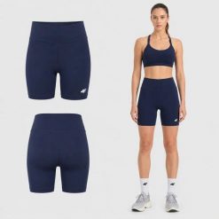 KOLARKI DAMSKIE 4F LEGGINSY KRÓTKIE SPODENKI KRÓTKIE KOLOR NIEBIESKI. Niebieskie legginsy 4f, na lato, l, bez wzorów, z bawełny, do biegania. Za 49.99 zł.