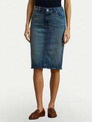 LAUREN RALPH LAUREN Spódnica jeansowa 200817846001 Granatowy Straight Fit. Niebieskie spódnice Lauren Ralph Lauren, bez wzorów, z bawełny. Za 479.99 zł.