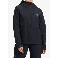Kurtka softshell damska Black Diamond Dawn Patrol Softshell. Czarne kurtki sportowe Black Diamond, bez wzorów, z softshellu, bez kaptura, wspinaczkowe. Za 740.19 zł.