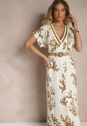 Brązowo-Beżowa Pudełkowa Sukienka z Wiskozą i Lnem Sadeone. Brązowe sukienki Renee, na co dzień, l, bez wzorów, z wiskozy, eleganckie, bez kołnierzyka, bez ramiączek, maxi. W wyprzedaży za 59.49 zł.