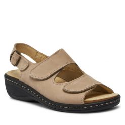 Sandały Dr. Brinkmann. Brązowe sandały Dr. Brinkmann, bez wzorów, bez obcasa, na płaskiej podeszwie, bez zapięcia. Za 469.99 zł.
