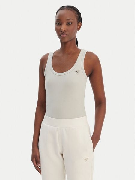 Guess Top V4YP06 K8RT2 Zielony Regular Fit. Zielone topy Guess, l, z aplikacjami, z wiskozy, bez kołnierzyka, bez ramiączek. Za 99.99 zł.