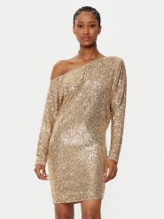 Marciano Guess Sukienka koktajlowa 5RGK69 6166A Złoty Bodycon Fit. Żółte sukienki Marciano Guess, z aplikacjami, z syntetyku, wizytowe, bez kołnierzyka, bez ramiączek, bodycon. Za 779.99 zł.