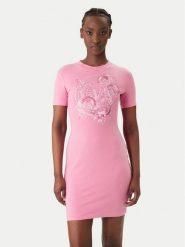 Versace Jeans Couture Sukienka codzienna 80HAOE01 CJ02E Różowy Slim Fit. Czerwone sukienki Versace Jeans Couture, na co dzień, m, bez wzorów, z bawełny, bez kołnierzyka, bez ramiączek, proste. Za 939.99 zł.