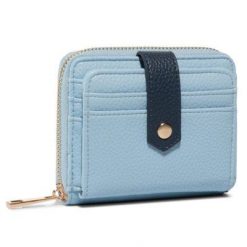 ACCCESSORIES 1W1-033-SS20 Niebieski. Niebieskie portfele ACCCESSORIES, bez wzorów, ze skóry ekologicznej. Za 39.99 zł.