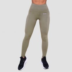 Legginsy damskie do biegania vetiver Pulse. Zielone legginsy GYMBEAM, s, bez wzorów, z elastanu. Za 112.90 zł.