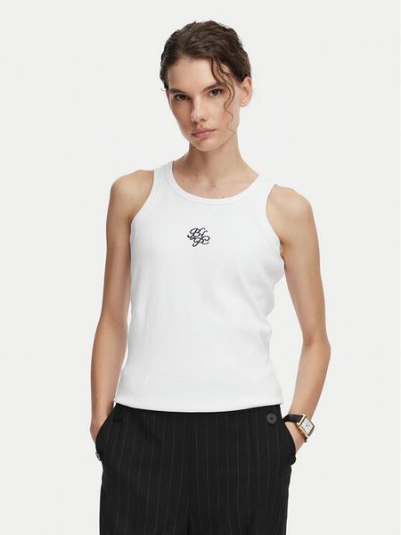 Beverly Hills Polo Club Top P-SS26W-TK550000 Biały Regular Fit. Białe koszulki polo Beverly Hills Polo Club, m, bez wzorów, z bawełny, bez kołnierzyka, bez ramiączek. Za 58.99 zł.