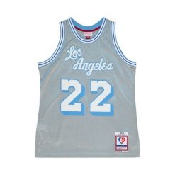 Koszulka NBA Los Angeles Lakers Elgin Baylor 75th NBA 1960. Białe bluzki Mitchell & Ness, bez wzorów, sportowe, bez kołnierzyka, bez ramiączek. Za 672.00 zł.