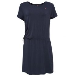 Sukienka damska LOAP Brevora niebieska M. Niebieskie sukienki Lolë, m, bez wzorów, klasyczne, bez kołnierzyka, bez ramiączek, midi, sportowe. Za 195.99 zł.