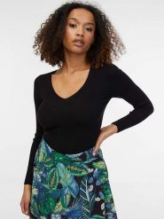 Orsay Sweter w kolorze czarnym rozmiar: S. Czarne swetry Orsay, s, bez wzorów, prążkowane, bez ramiączek. Za 66.00 zł.