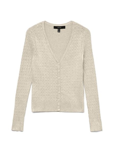 Vero Moda Kardigan Silje 10340553 Beżowy Regular Fit. Brązowe kardigany Vero Moda, s, bez wzorów, z wiskozy. Za 97.99 zł.