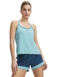 Under Armour Top sportowy w kolorze turkusowym rozmiar: M. Niebieskie koszulki sportowe Under Armour, bez wzorów, bez ramiączek, outdoorowe. Za 91.95 zł.