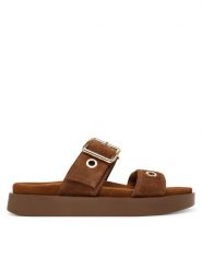 Inuikii Klapki Tilda Buckle 1004.003.0631 Brązowy ciemny. Brązowe klapki Inuikii, bez wzorów, ze skóry, bez obcasa. Za 899.99 zł.