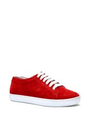 Comfortfusse Skórzane sneakersy w kolorze czerwonym rozmiar: 38. Czerwone półbuty sznurowane Comfortfüße, bez wzorów, ze skóry, eleganckie, bez obcasa, bez zapięcia. Za 224.52 zł.