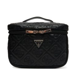 Kosmetyczka Guess. Czarne kufry i kosmetyczki Guess, z aplikacjami, bez dodatków. Za 329.99 zł.