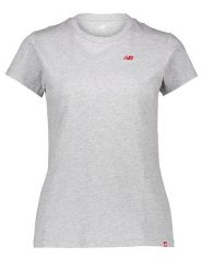 New Balance Koszulka w kolorze szarym rozmiar: XS. Szare bluzki New Balance, xs, bez wzorów, z bawełny, bez kołnierzyka, bez ramiączek. Za 61.46 zł.
