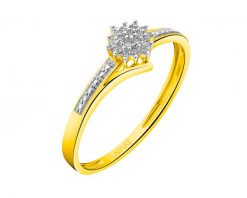 Pierścionek z żółtego złota z diamentami - 0,04 ct - próba 375. Żółte pierścionki Apart, z diamentem, złote. Za 1,159.00 zł.