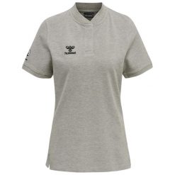 Damska koszulka polo Hummel Move Grid. Szare bluzki Hummel, xl, bez wzorów, bez kołnierzyka, bez ramiączek. W wyprzedaży za 158.00 zł.