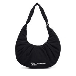 Torebka Karl Lagerfeld Jeans. Czarne torebki klasyczne Karl Lagerfeld Jeans, bez wzorów, z jeansu, bez dodatków. Za 709.99 zł.