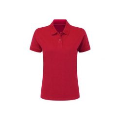 Damska Bawełniana Koszulka Polo Krótki Rękaw. Czerwone koszulki polo SG, xl, bez wzorów, z bawełny, bez kołnierzyka, bez ramiączek. Za 72.99 zł.