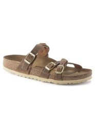 Birkenstock Skórzane klapki "Arizona" w kolorze brązowym rozmiar: 41. Brązowe klapki Birkenstock, bez wzorów, z otwartym noskiem, bez obcasa. Za 499.95 zł.