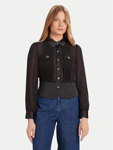 Morgan Koszula 232-CLOCLO Czarny Regular Fit. Czarne koszule Morgan, bez wzorów, z syntetyku, bez kołnierzyka, bez ramiączek. Za 254.99 zł.