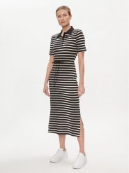 Tommy Hilfiger Sukienka codzienna Reg Breton Midi Polo Dress Ss WW0WW42030 Czarny Regular Fit. Czarne sukienki TOMMY HILFIGER, na co dzień, s, bez wzorów, z bawełny, bez kołnierzyka, bez ramiączek, midi, proste. Za 439.99 zł.