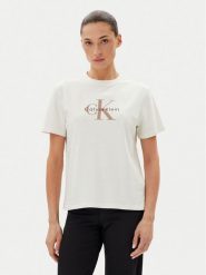 Calvin Klein Jeans T-Shirt LV047B865G Biały Relaxed Fit. Białe t-shirty Calvin Klein Jeans, m, bez wzorów, z bawełny, bez kołnierzyka, bez ramiączek. Za 149.99 zł.