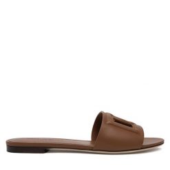 Klapki Dolce&Gabbana. Brązowe klapki Dolce&Gabbana, bez wzorów, bez obcasa. Za 2,159.00 zł.
