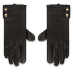 Rękawiczki LAUREN RALPH LAUREN. Czarne rękawiczki Lauren Ralph Lauren, bez wzorów. Za 419.99 zł.
