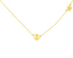 Złoty naszyjnik - pszczółka, kwiaty. Żółte naszyjniki Apart, złote. Za 759.00 zł.
