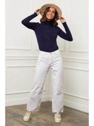 L'armoire de Suzette Golf w kolorze granatowym rozmiar: 34/36. Niebieskie golfy L'armoire de Suzette, l, bez wzorów, z kaszmiru, bez ramiączek. Za 73.99 zł.