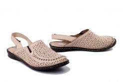 MANITU 820011-08 beige, sandały damskie. Brązowe sandały Manitu, w ażurowe wzory, ze skóry, bez obcasa, bez zapięcia. Za 269.90 zł.