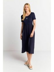 Rich & Royal Sukienka w kolorze granatowym rozmiar: L. Niebieskie sukienki Rich & Royal, l, bez wzorów, bez kołnierzyka, bez ramiączek, midi. Za 219.95 zł.