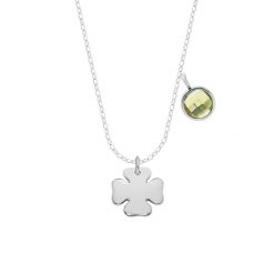 Naszyjnik ze srebrną koniczyną i zielonym kryształem. Szare naszyjniki Lilou, posrebrzane. Za 383.00 zł.