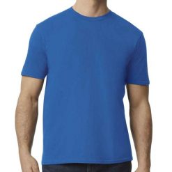 Koszulka Softstyle EZ Unisex Dla Dorosłych. Niebieskie bluzki GILDAN, xl, bez wzorów, sportowe, bez kołnierzyka, bez ramiączek. Za 44.99 zł.