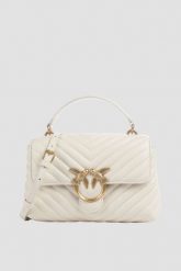 PINKO Biała kopertówka Love Lady Puff Mini CL. Białe kopertówki Pinko, bez wzorów, pikowane, bez dodatków. W wyprzedaży za 1,399.99 zł.