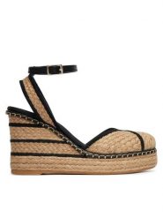 Castañer Sandały Charmie/8ED/295 26155 Beżowy. Brązowe sandały Castañer, bez wzorów, z materiału, bez obcasa, na słupku, bez zapięcia. Za 1,589.00 zł.