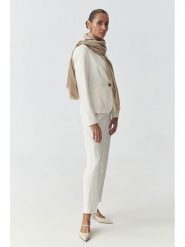 TATUUM Spodnie w kolorze kremowym rozmiar: 38. Brązowe spodnie materiałowe Tatuum, bez wzorów, z materiału, z podwyższonym stanem. Za 170.07 zł.