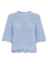 MOSS COPENHAGEN Sweter w kolorze błękitnym rozmiar: XS/S. Niebieskie swetry Moss Copenhagen, s, bez wzorów, z bawełny, bez ramiączek. Za 129.95 zł.