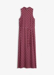 Długa sukienka z lejącej mieszanki wiskozy. Czerwone sukienki bonprix, bez wzorów, z wiskozy, bez kołnierzyka, bez ramiączek, maxi. Za 139.99 zł.